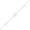 Thumbnail Image 0 of 1/20 CT. T.W. Diamond Infinity Anchor Anklet in Sterling Silver and 10K Gold – 10"