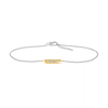 Thumbnail Image 2 of 1/20 CT. T.W. Diamond Bar Anklet in Sterling Silver and 10K Gold – 10"