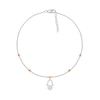 Thumbnail Image 1 of 1/10 CT. T.W. Diamond Hamsa Anklet in Sterling Silver and 10K Rose Gold – 10"