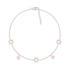 Thumbnail Image 1 of 1/8 CT. T.W. Diamond Star of David Anklet in Sterling Silver and 10K Rose Gold – 10"