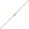 Thumbnail Image 1 of Diamond Accent Solitaire Circle Anklet in Sterling Silver and 10K Rose Gold – 10"