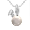 Thumbnail Image 1 of 7.0mm Freshwater Cultured Pearl and Diamond Accent Bunny Head Pendant in Sterling Silver