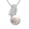 Thumbnail Image 2 of 7.0mm Freshwater Cultured Pearl and Diamond Accent Bunny Head Pendant in Sterling Silver