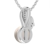 Thumbnail Image 2 of 7.0mm Freshwater Cultured Pearl and Diamond Accent Bunny Head Pendant in Sterling Silver