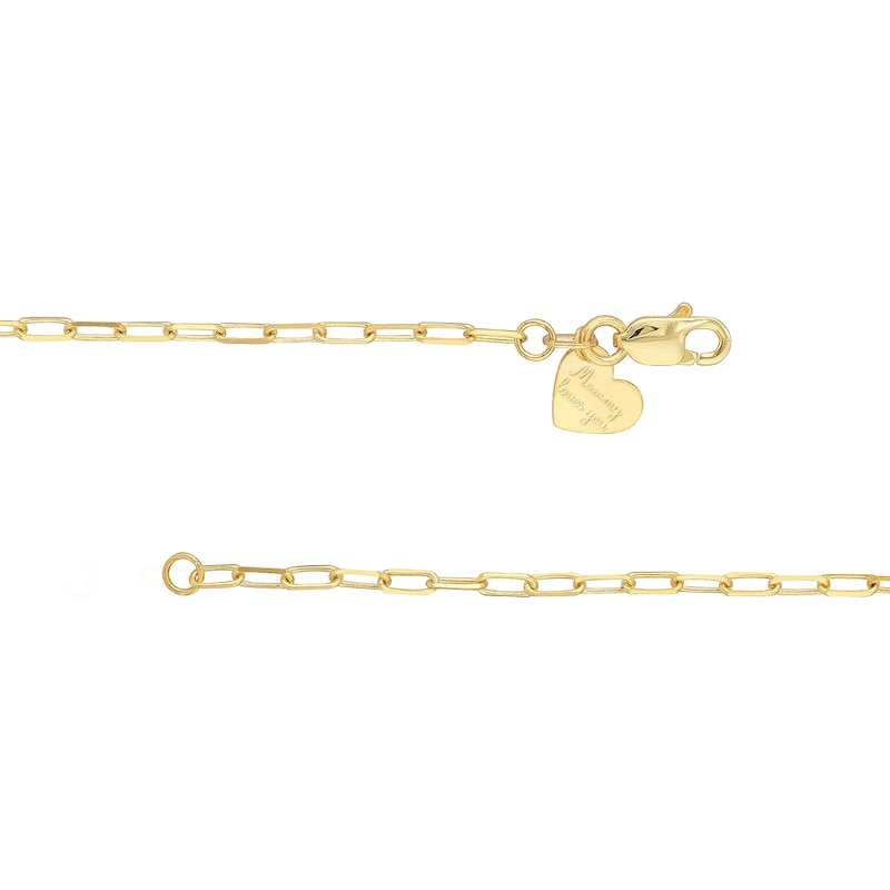 Main Image 2 of Child's Diamond-Cut Heart and Paper Clip Link Bracelet in 14K Gold - 6"