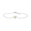 Thumbnail Image 1 of Diamond Accent Solitaire Triple Heart Anklet in Sterling Silver and 10K Two-Tone Gold – 10"