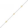 Thumbnail Image 0 of 1/20 CT. T.W. Diamond Triple Tilted Square Frame Anklet in Sterling Silver with 14K Gold Plate – 10"