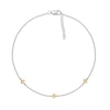 Thumbnail Image 1 of 1/20 CT. T.W. Diamond Triple Tilted Square Frame Anklet in Sterling Silver with 14K Gold Plate – 10"