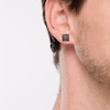 Thumbnail Image 2 of Vera Wang Men 1/2 CT. T.W. Black Enhanced Diamond Square Pyramid Stud Earrings in Sterling Silver with Black Rhodium