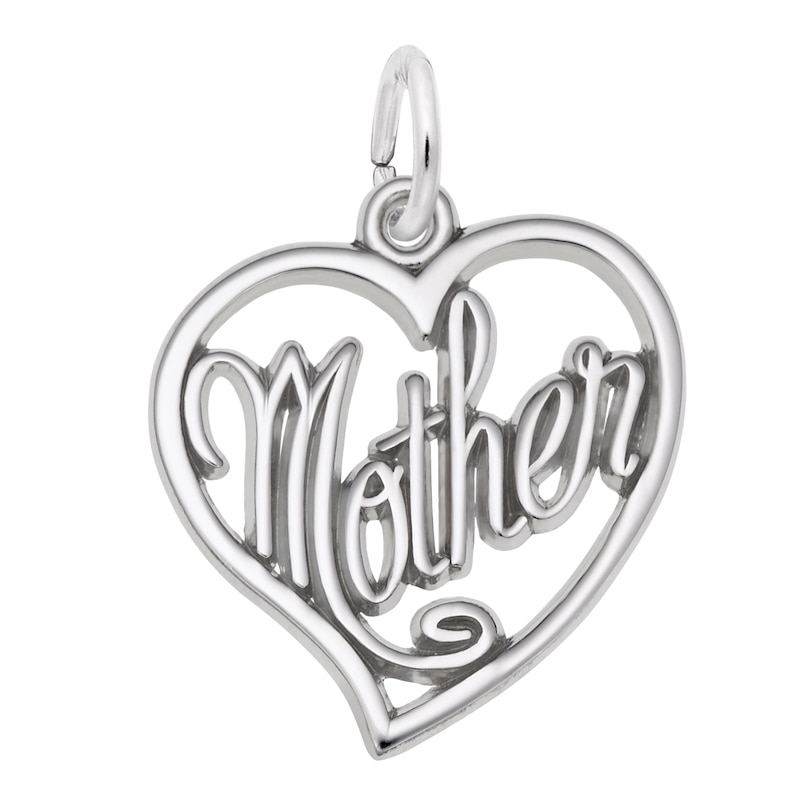 Rembrandt Charms® "Mother" Heart in Sterling Silver