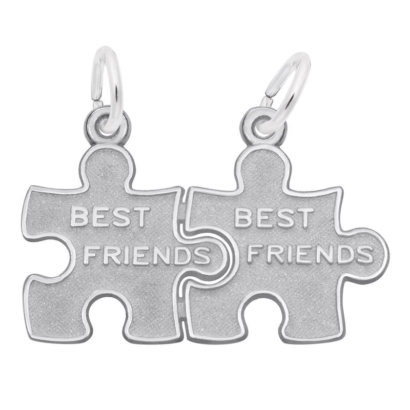 Main Image 1 of Rembrandt Charms® "BEST FRIENDS" Breakable Puzzle Pieces in Sterling Silver