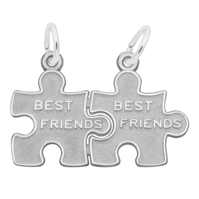 Rembrandt Charms® "BEST FRIENDS" Breakable Puzzle Pieces in Sterling Silver