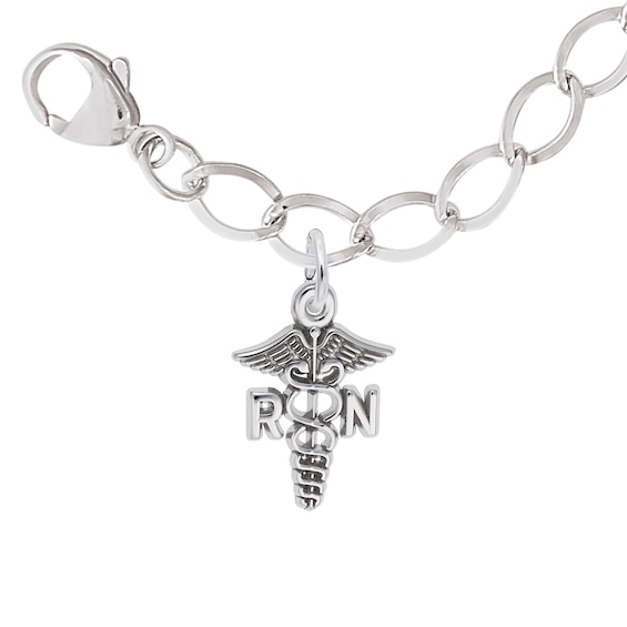 Rembrandt Charms® Caduceus Link Chain Bracelet in Sterling Silver - 7.0"