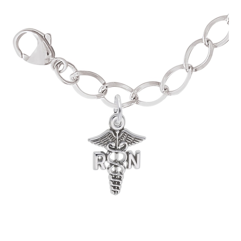 Main Image 1 of Rembrandt Charms® Caduceus Link Chain Bracelet in Sterling Silver - 7.0"