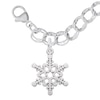 Thumbnail Image 1 of Rembrandt Charms® Snowflake Double Row Link Chain Bracelet in Sterling Silver - 7.0"