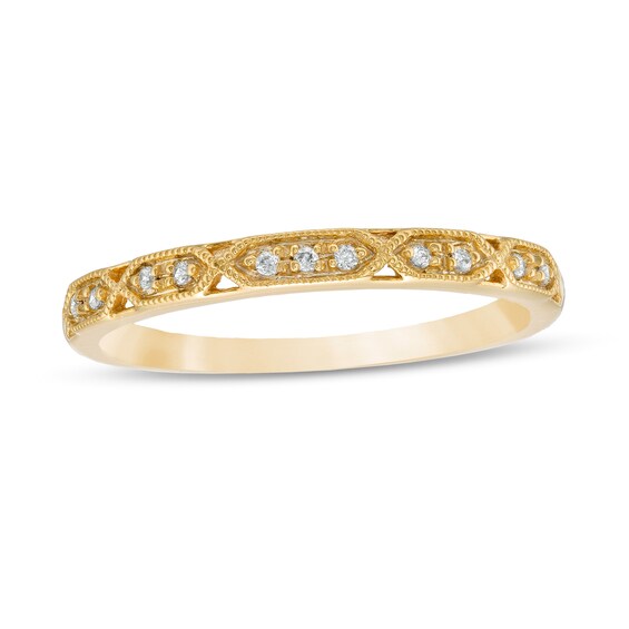 1/20 CT. T.w. Diamond Vintage-Style Stackable Anniversary Band in 10K Gold