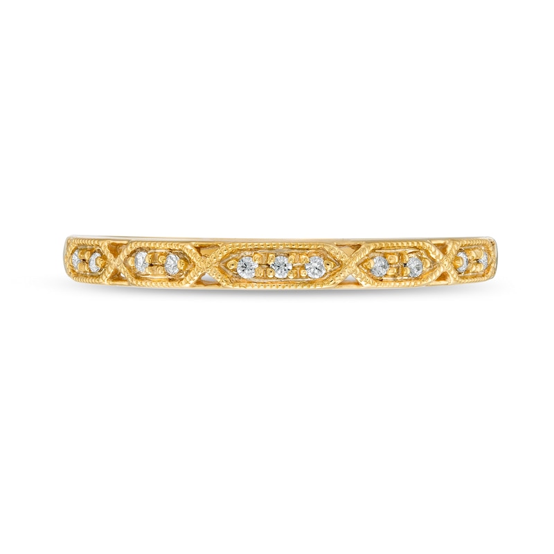 Main Image 4 of 1/20 CT. T.W. Diamond Vintage-Style Stackable Anniversary Band in 10K Gold