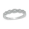 Thumbnail Image 0 of 1/15 CT. T.W. Baguette and Round Diamond Vintage-Style Stackable Anniversary Band in 10K White Gold