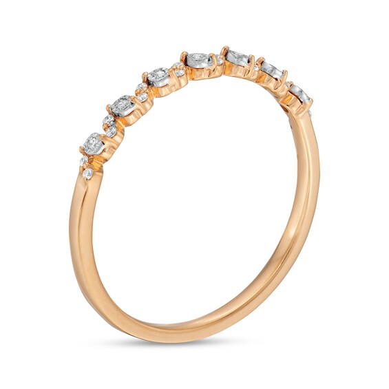 1/20 CT. T.w. Diamond Wave Stackable Anniversary Band in 10K Rose Gold