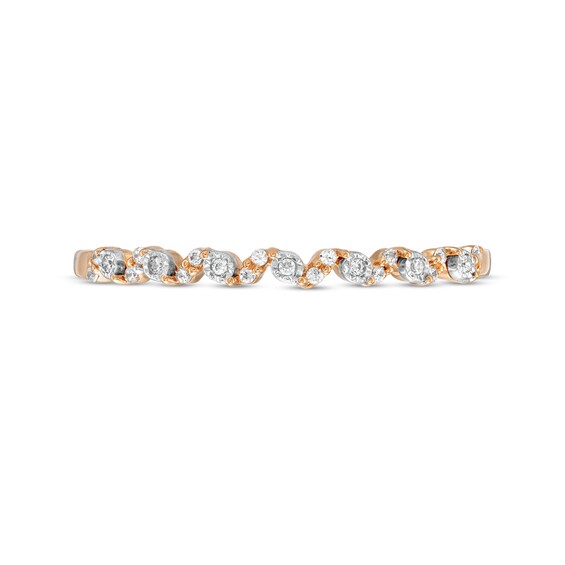 1/20 CT. T.w. Diamond Wave Stackable Anniversary Band in 10K Rose Gold