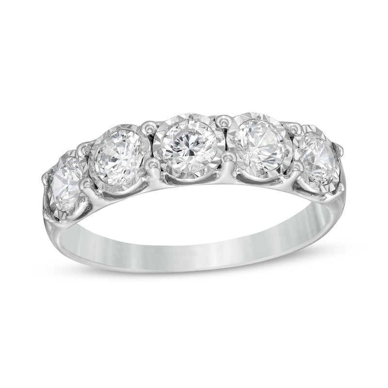 Main Image 1 of 1 CT. T.W. Diamond Five Stone Anniversary Band in 10K White Gold