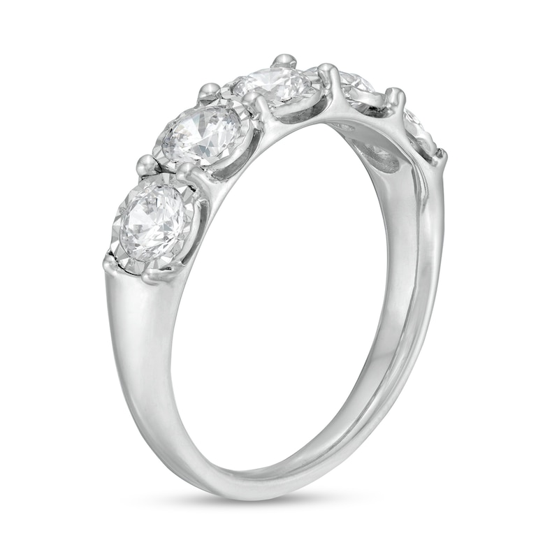 Main Image 3 of 1 CT. T.W. Diamond Five Stone Anniversary Band in 10K White Gold