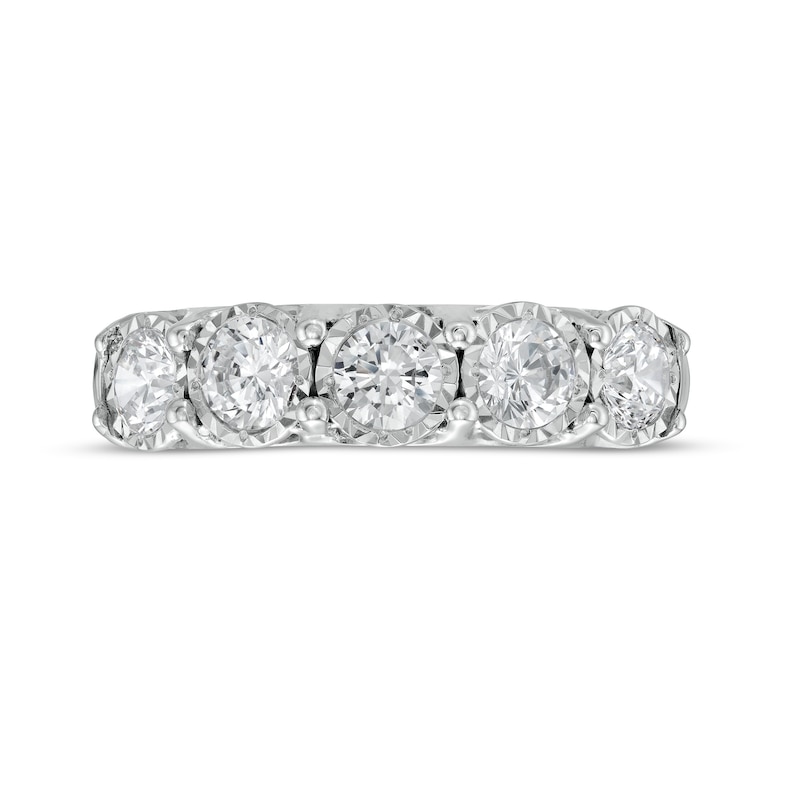 Main Image 4 of 1 CT. T.W. Diamond Five Stone Anniversary Band in 10K White Gold