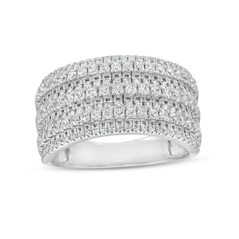 1 CT. T.W. Diamond Multi-Row Anniversary Band in 10K White Gold