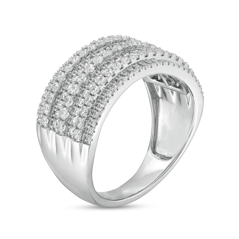 Main Image 3 of 1 CT. T.W. Diamond Multi-Row Anniversary Band in 10K White Gold