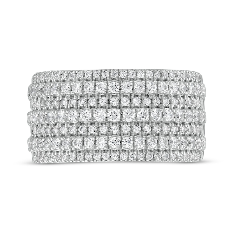 Main Image 4 of 1 CT. T.W. Diamond Multi-Row Anniversary Band in 10K White Gold