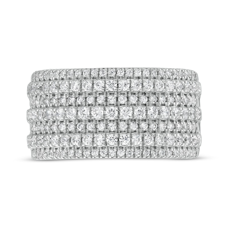 1 CT. T.W. Diamond Multi-Row Anniversary Band in 10K White Gold