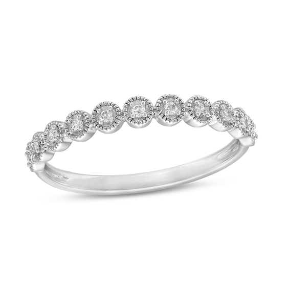 1/15 CT. T.w. Diamond Circle Stackable Anniversary Band in 10K White Gold