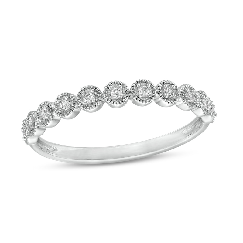Main Image 1 of 1/15 CT. T.W. Diamond Circle Stackable Anniversary Band in 10K White Gold