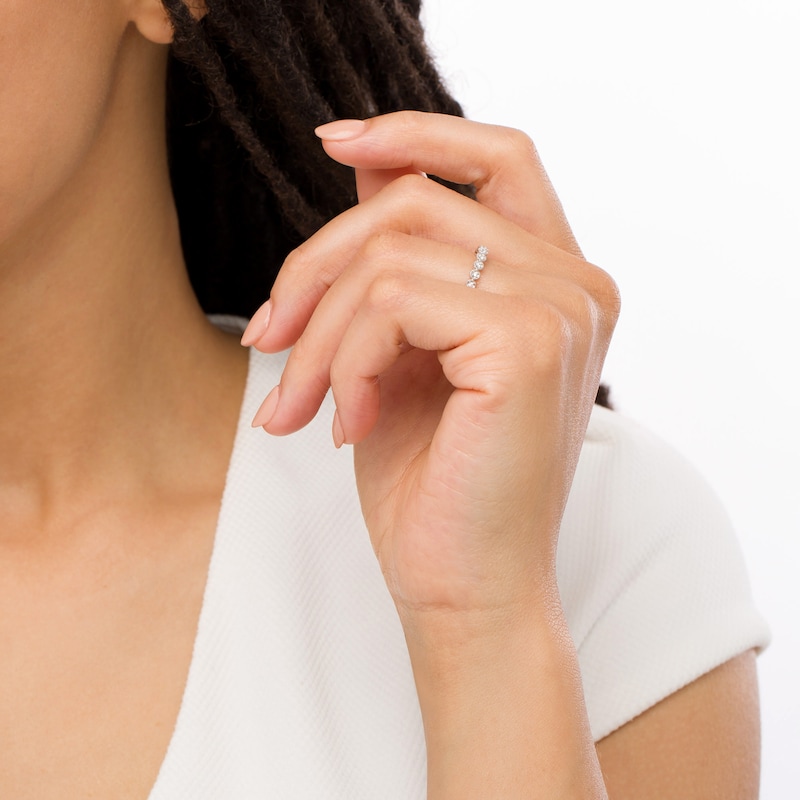 Main Image 2 of 1/15 CT. T.W. Diamond Circle Stackable Anniversary Band in 10K White Gold