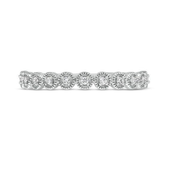 1/15 CT. T.w. Diamond Circle Stackable Anniversary Band in 10K White Gold