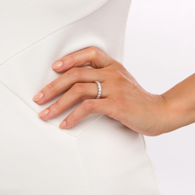 Main Image 2 of 1/2 CT. T.W. Diamond Nine Stone Anniversary Band in 10K White Gold