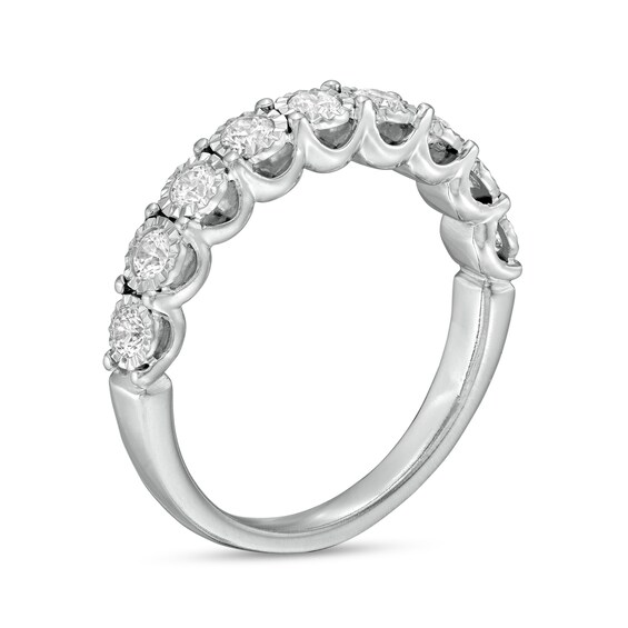 1/2 CT. T.w. Diamond Nine Stone Anniversary Band in 10K White Gold