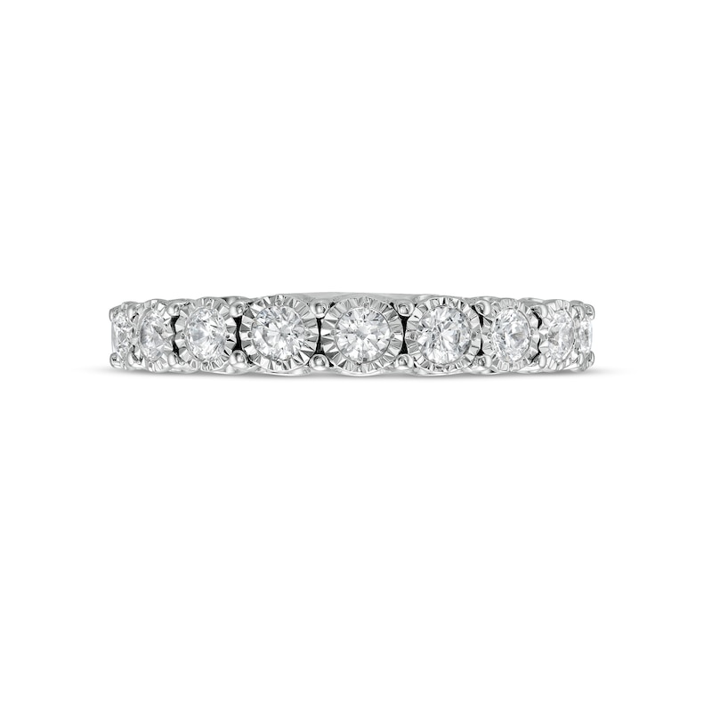 Main Image 4 of 1/2 CT. T.W. Diamond Nine Stone Anniversary Band in 10K White Gold