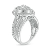 Thumbnail Image 3 of 2 CT. T.W. Composite Pear-Shaped Diamond Frame Vintage-Style Split Shank Engagement Ring in 10K White Gold