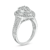 Thumbnail Image 3 of 1 CT. T.W. Composite Pear-Shaped Diamond Double Frame Split Shank Engagement Ring in 10K White Gold