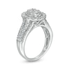 Thumbnail Image 3 of 1 CT. T.W. Oval Multi-Diamond Frame Vintage-Style Engagement Ring in 10K White Gold