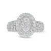 Thumbnail Image 4 of 1 CT. T.W. Oval Multi-Diamond Frame Vintage-Style Engagement Ring in 10K White Gold