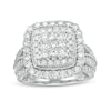 Thumbnail Image 1 of 2 CT. T.W. Composite Cushion-Shaped Diamond Frame Vintage-Style Engagement Ring in 10K White Gold