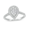 Thumbnail Image 1 of 1/2 CT. T.W. Composite Pear-Shaped Diamond Frame Engagement Ring in 10K White Gold