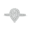 Thumbnail Image 4 of 1/2 CT. T.W. Composite Pear-Shaped Diamond Frame Engagement Ring in 10K White Gold