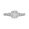Thumbnail Image 4 of 1/4 CT. T.W. Diamond Cushion-Shaped Frame Scallop Edge Engagement Ring in 10K White Gold