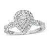Thumbnail Image 1 of 1/2 CT. T.W. Diamond Double Pear-Shaped Frame Twist Shank Engagement Ring in 10K White Gold
