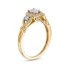 Thumbnail Image 2 of 1/4 CT. T.W. Diamond Past Present Future® Cushion-Shaped Frame Twist Shank Engagement Ring in 10K Gold