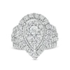 Thumbnail Image 1 of 4 CT. T.W. Composite Pear-Shaped Diamond Frame Vintage-Style Engagement Ring in 10K White Gold