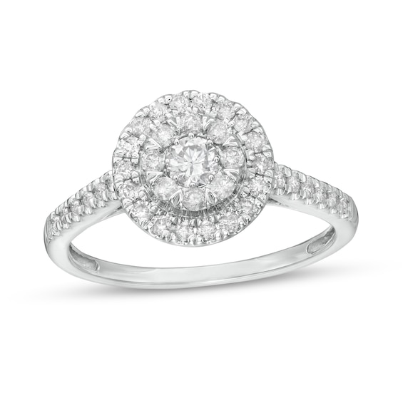 1/2 CT. T.w. Composite Diamond Frame Engagement Ring in 10K White Gold